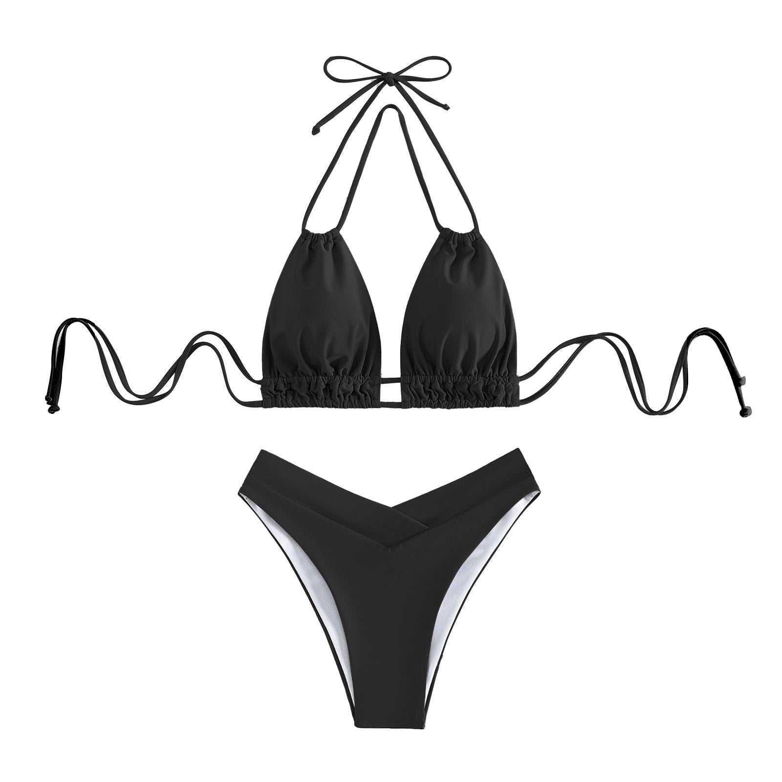 Women’s Tank Bikini Set – Mid Waist Deep V-Neck Swimwear