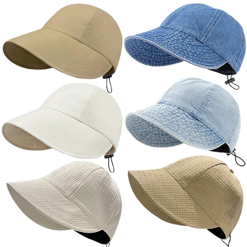 Summer Foldable Wide Brim Sun Hat – UV Protection Adjustable Beach Cap