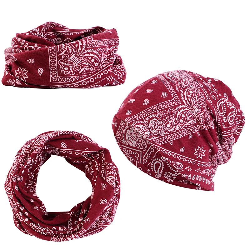 Winter Paisley Beanie – Slouchy Hat for Men & Women, Warm Ski Cap