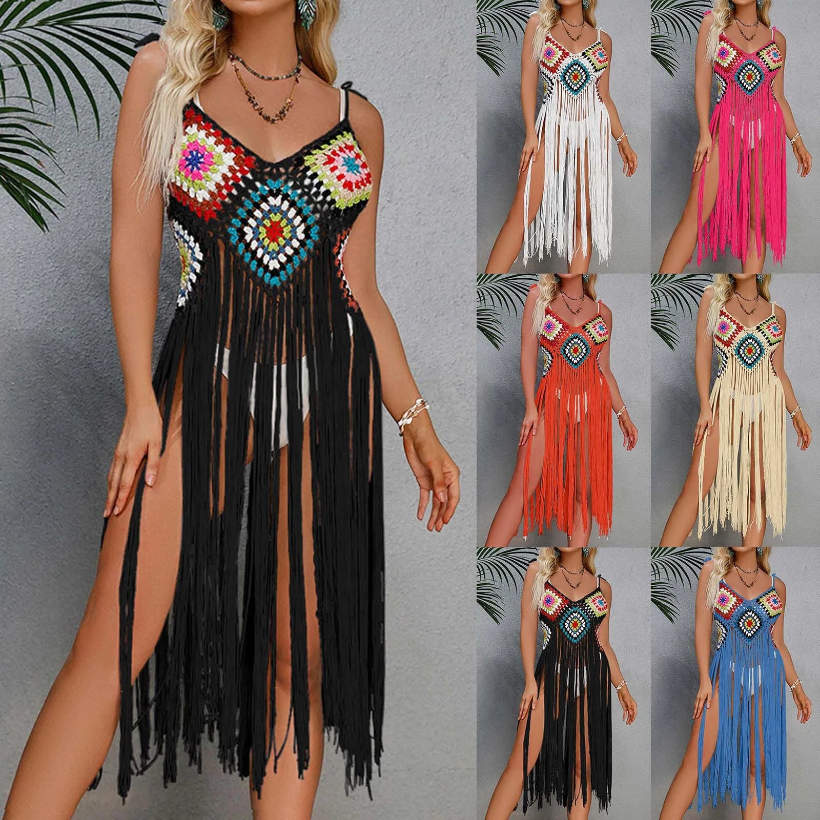 Women’s Sexy Tassel Beach Cover-Up – Mid-Length Skirt Bikini