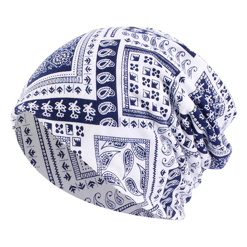 Winter Paisley Beanie – Slouchy Hat for Men & Women, Warm Ski Cap