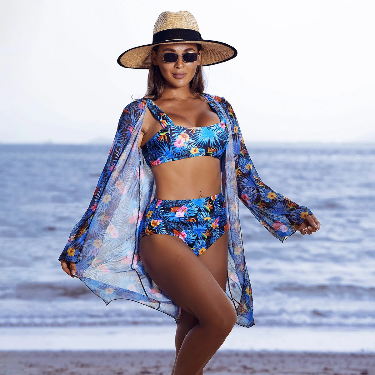 2025 Women’s Elegant 3-Piece Bikini Set – Beachwear Swimsuit Cover-Up