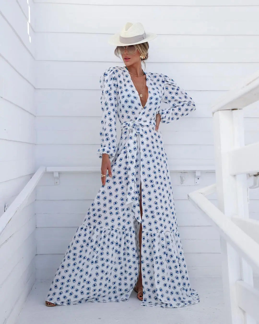Women’s Crochet Beach Cover-Up Dress – Kaftan Tunic Pareo