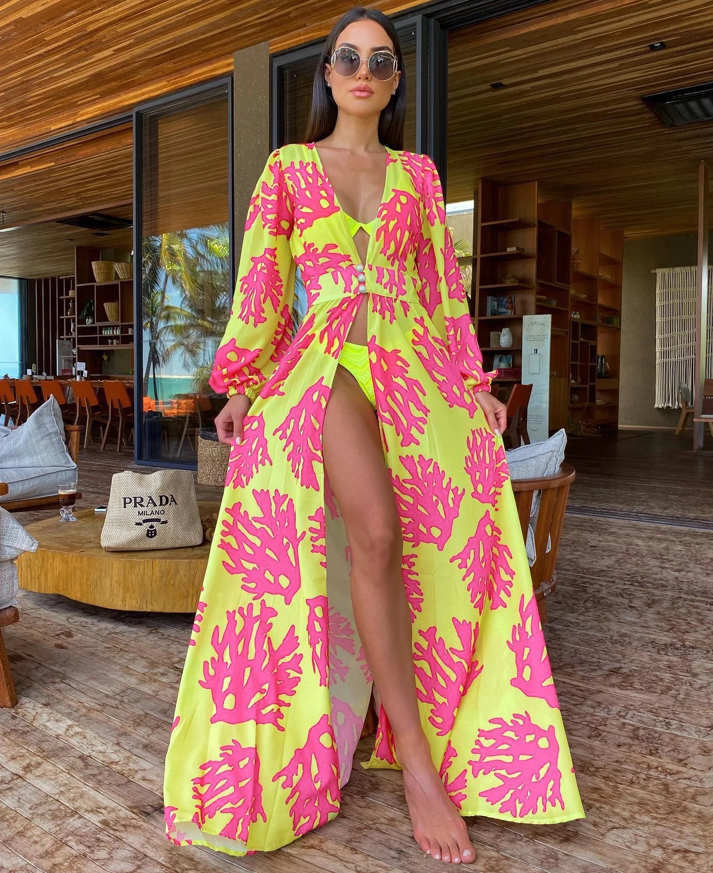 Women’s Crochet Beach Cover-Up Dress – Kaftan Tunic Pareo