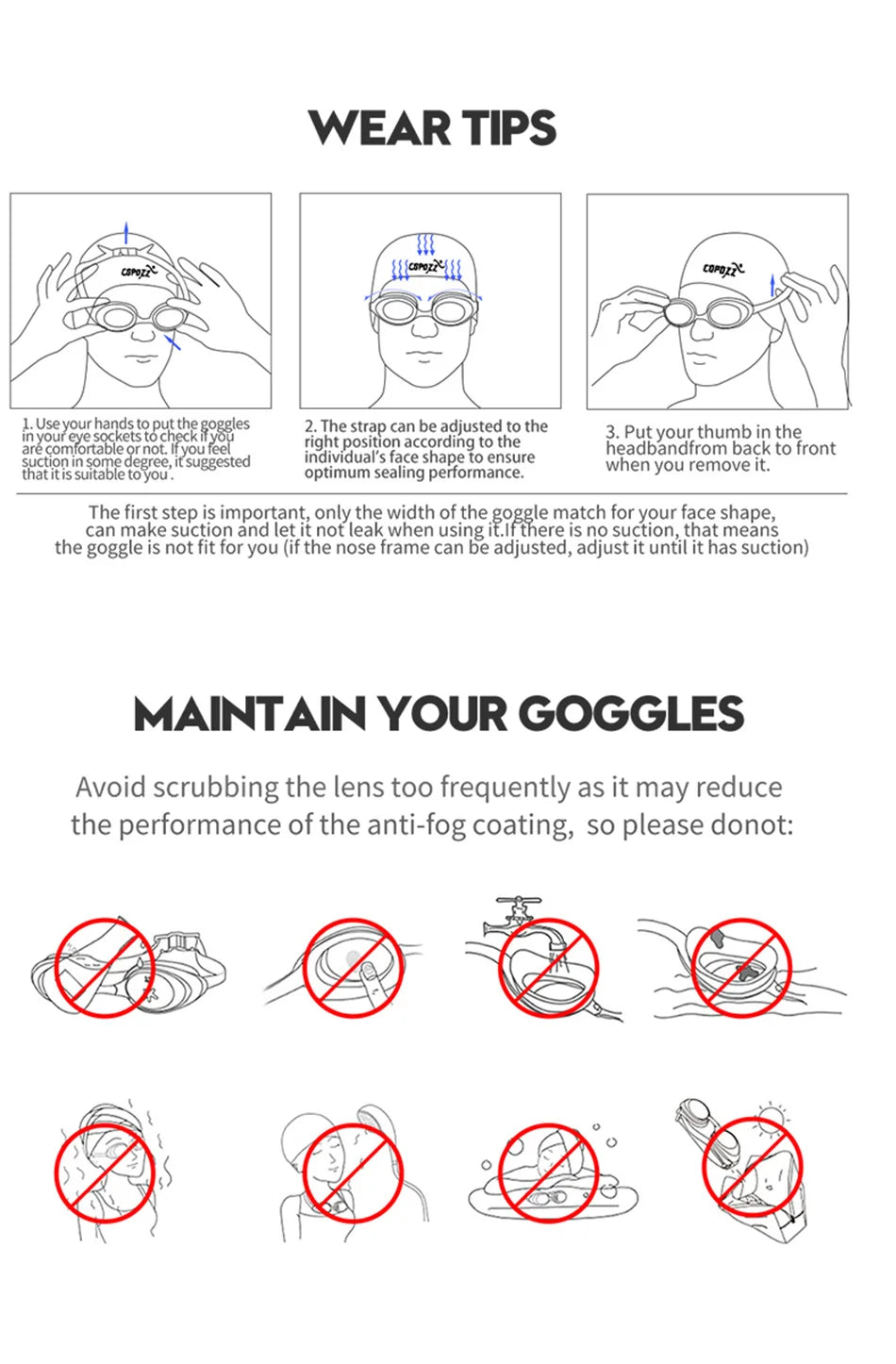 VISTEX Professional Swimming Goggles – Anti-Fog UV Protection Diving Glasses