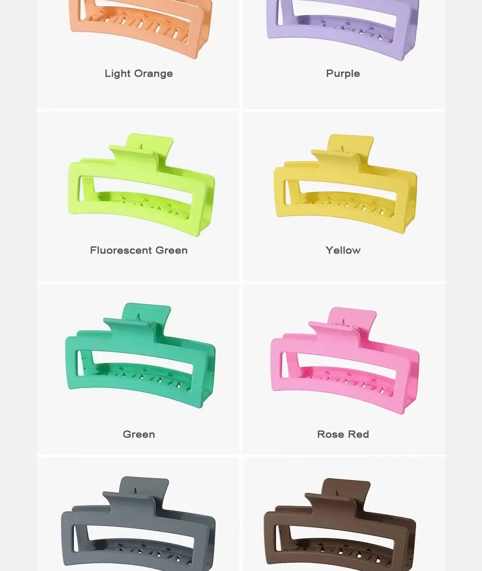 13CM Oversized Solid Square Shark Clip – Frosted Hair Accessories for Thick Hair