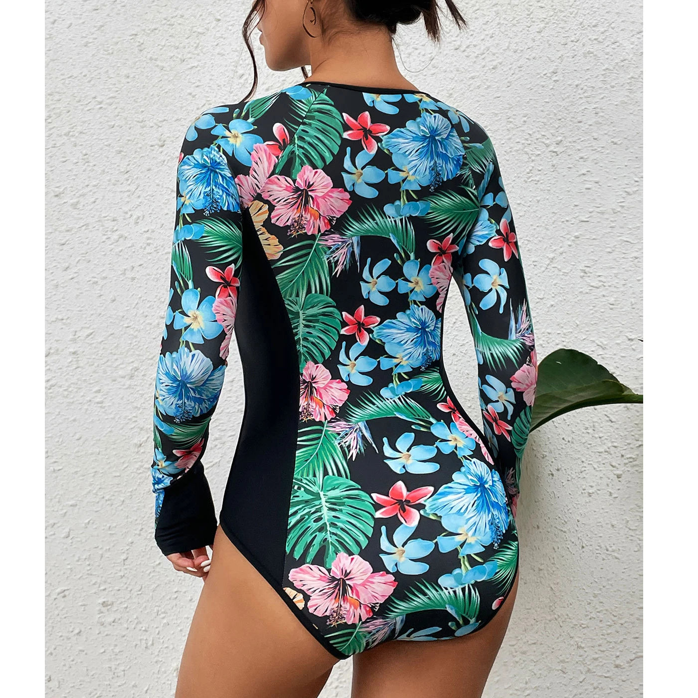 2025 Women’s Long Sleeve Surfing One-Piece Swimsuit
