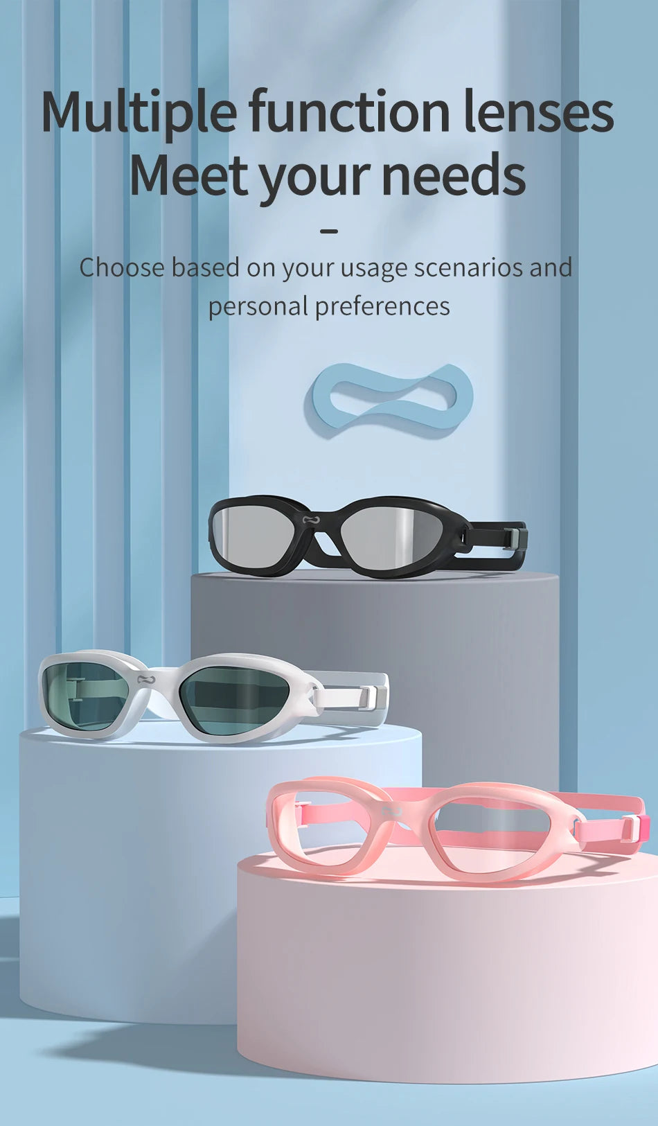 Copozz VISTEX Swimming Goggles – Waterproof, Anti-Fog Mirrored Swim Glasses