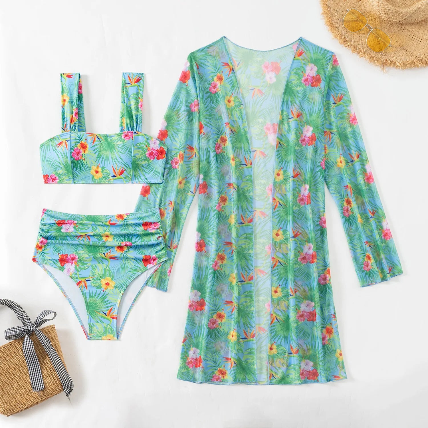 2025 Women’s Elegant 3-Piece Bikini Set – Beachwear Swimsuit Cover-Up