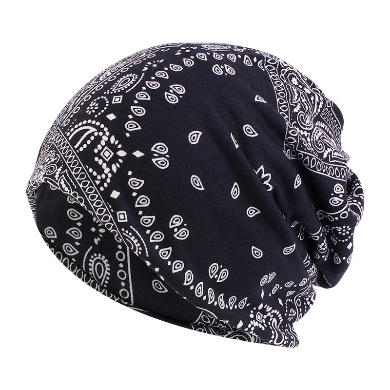 Winter Paisley Beanie – Slouchy Hat for Men & Women, Warm Ski Cap