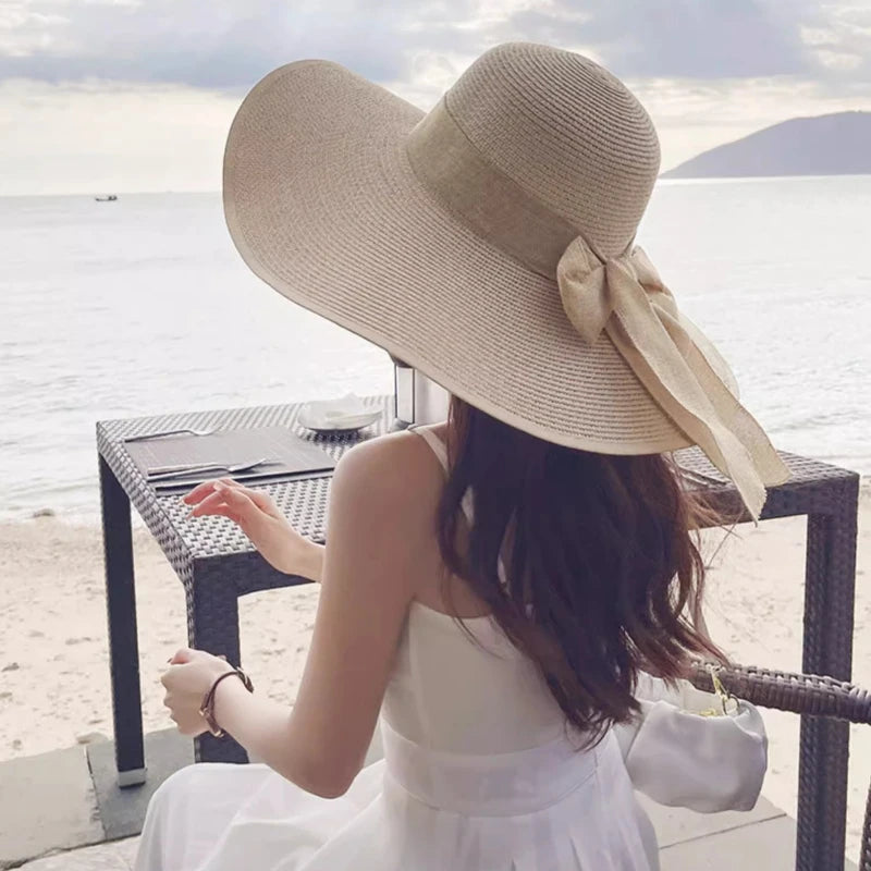 Summer Women’s Sun Hat – Extra Wide Brim Foldable Woven Hat for Beach Protection