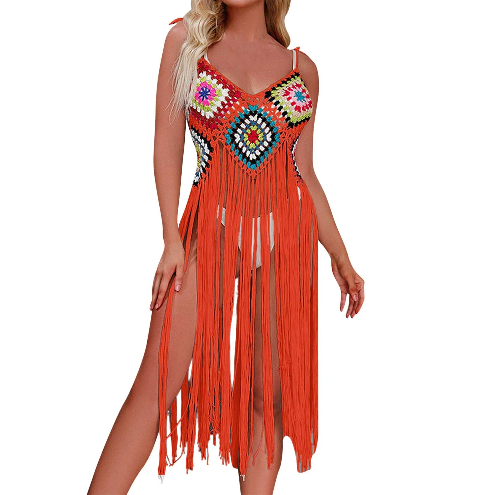 Women’s Sexy Tassel Beach Cover-Up – Mid-Length Skirt Bikini