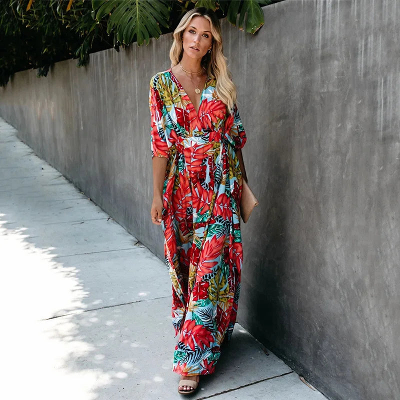 Women’s Crochet Beach Cover-Up Dress – Kaftan Tunic Pareo