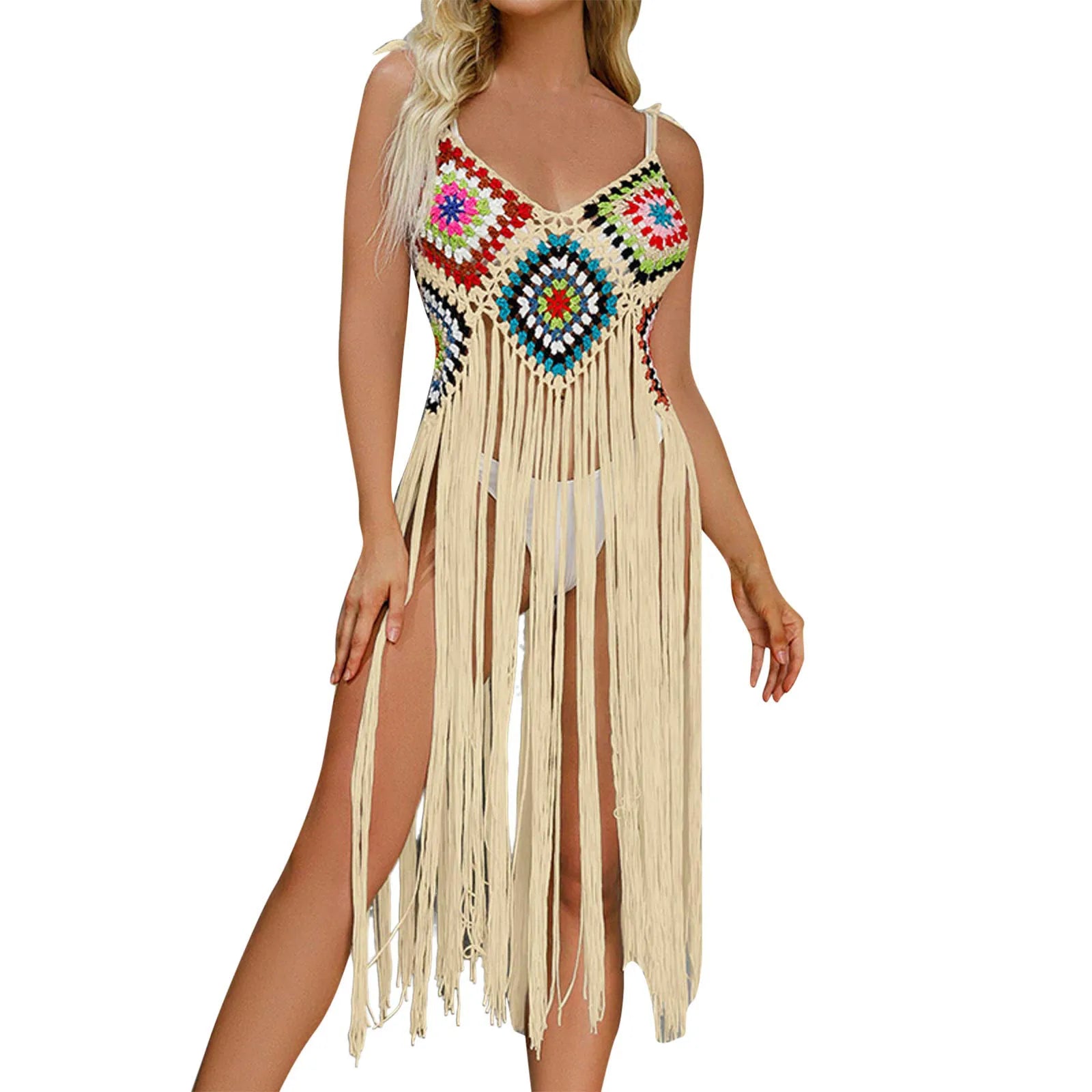 Women’s Sexy Tassel Beach Cover-Up – Mid-Length Skirt Bikini