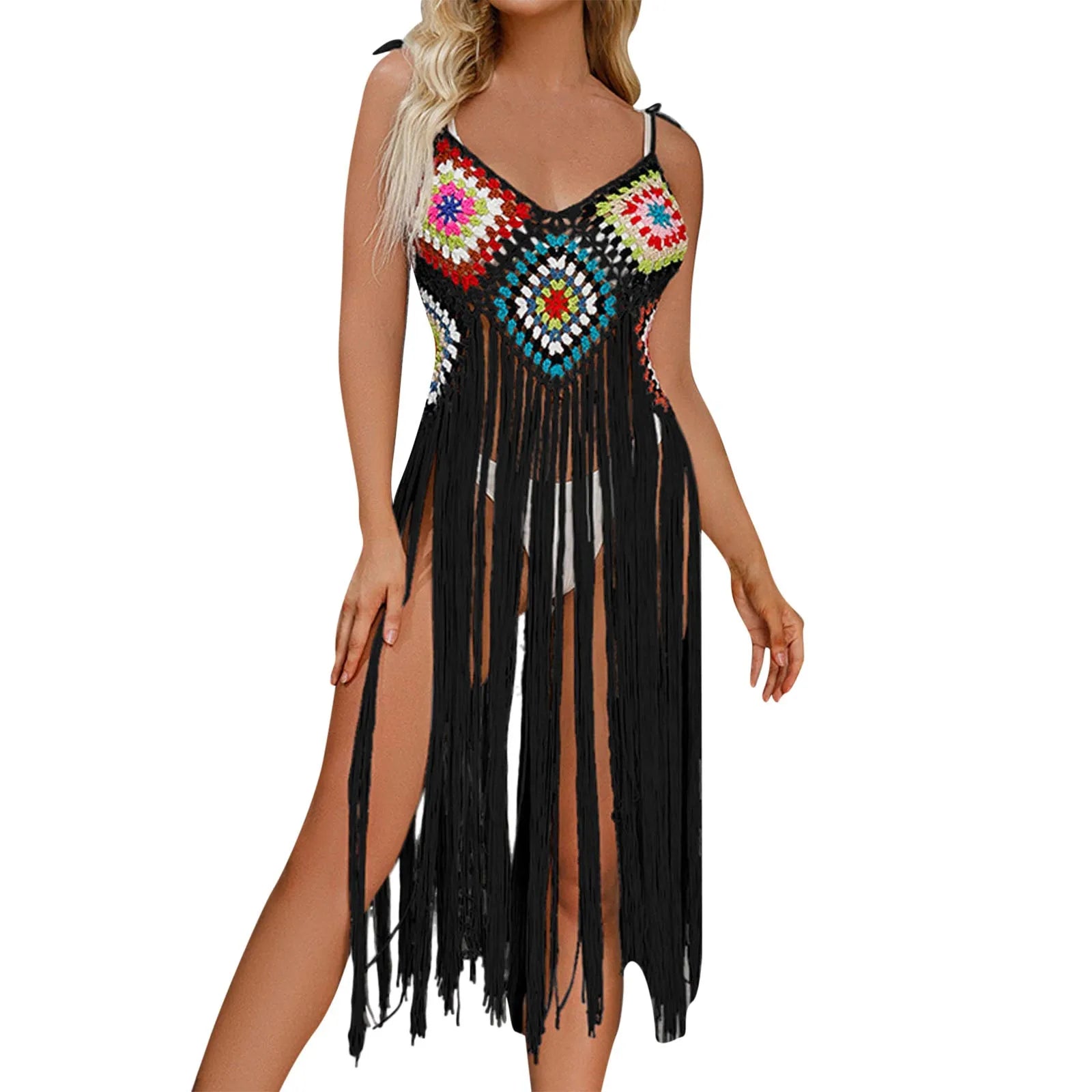 Women’s Sexy Tassel Beach Cover-Up – Mid-Length Skirt Bikini