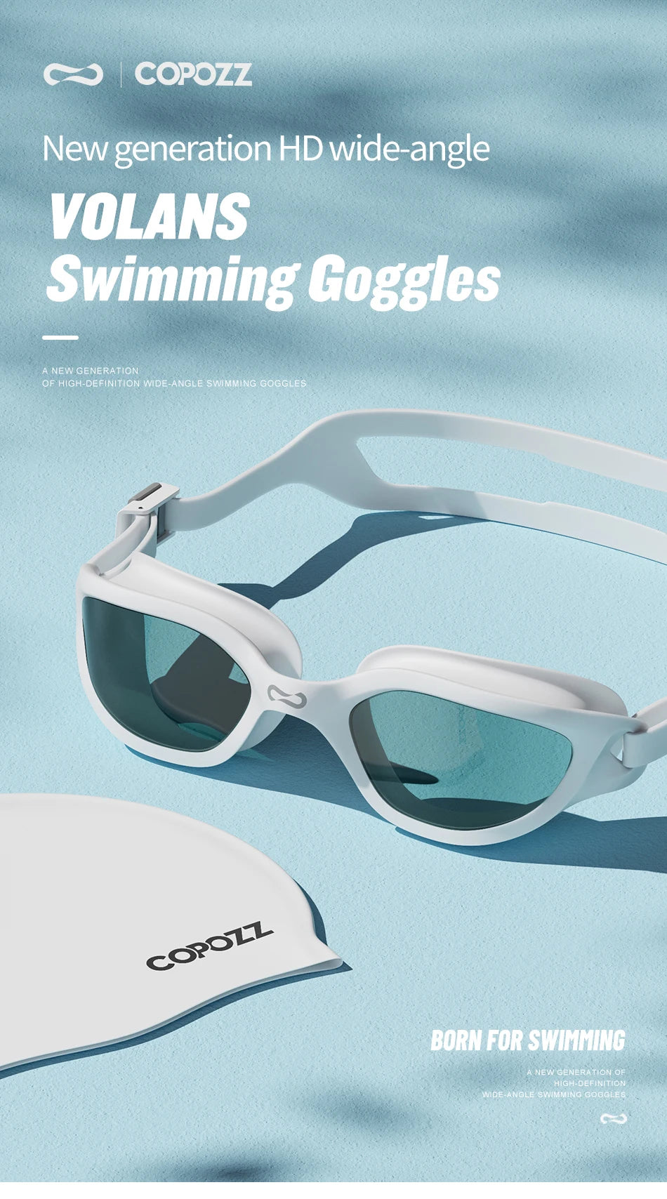 Copozz VISTEX Swimming Goggles – Waterproof, Anti-Fog Mirrored Swim Glasses