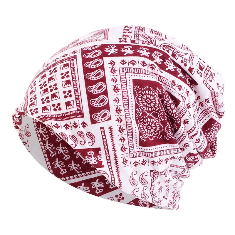 Winter Paisley Beanie – Slouchy Hat for Men & Women, Warm Ski Cap