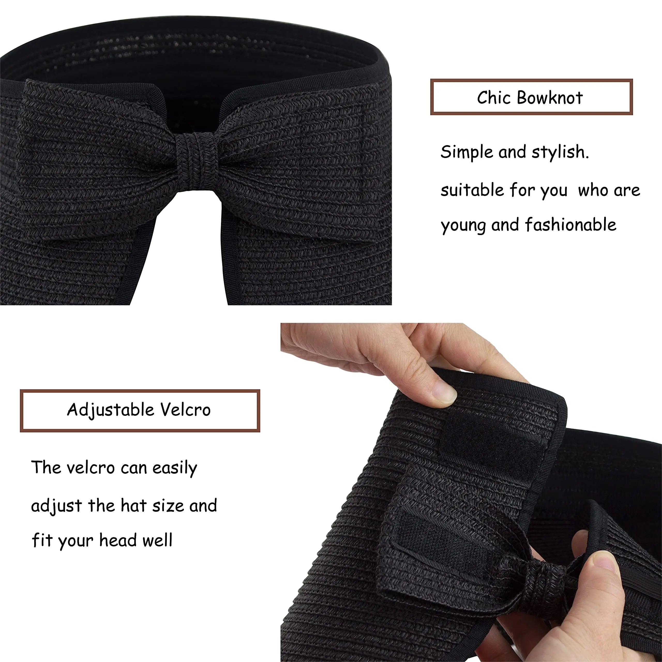 Women’s Roll-Up Sun Visor – Foldable Wide Brim UV Protection Hat