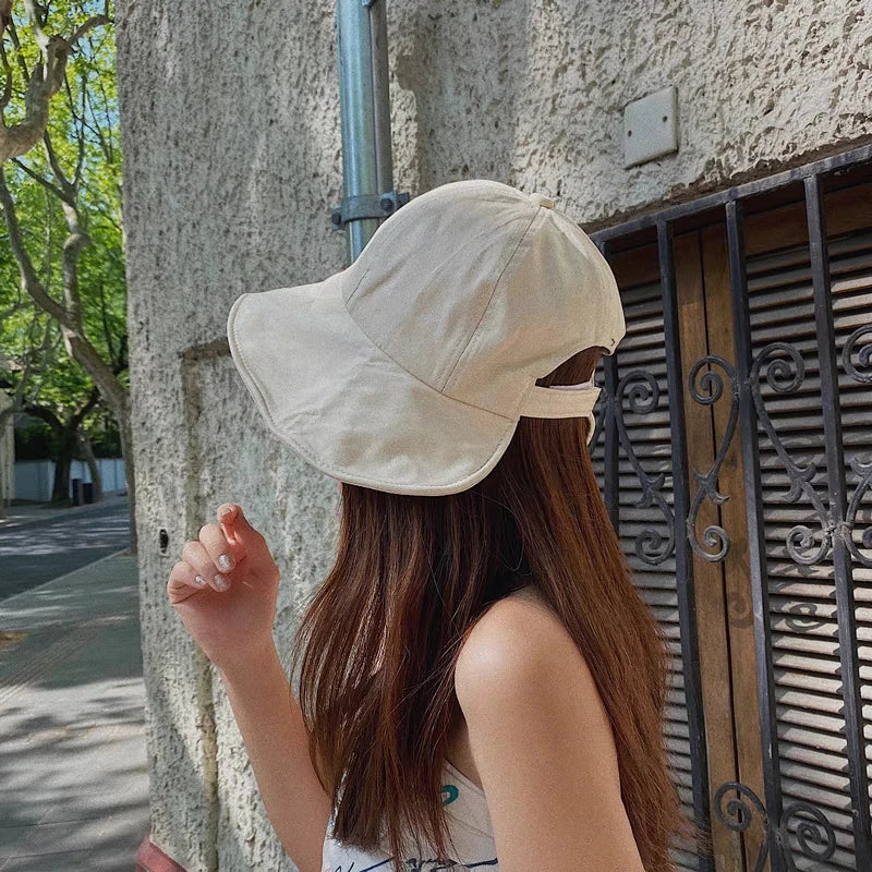 Summer Foldable Wide Brim Sun Hat – UV Protection Adjustable Beach Cap