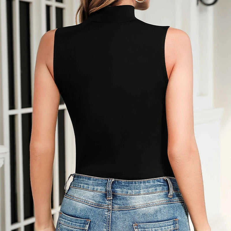 Sleeveless High Neck Bodysuit