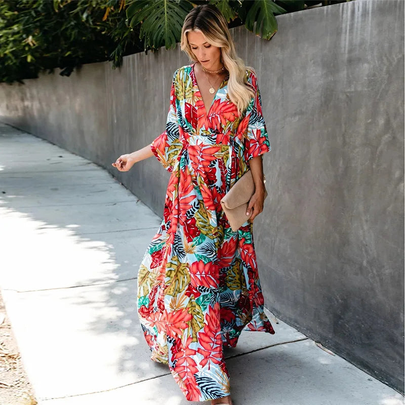 Women’s Crochet Beach Cover-Up Dress – Kaftan Tunic Pareo