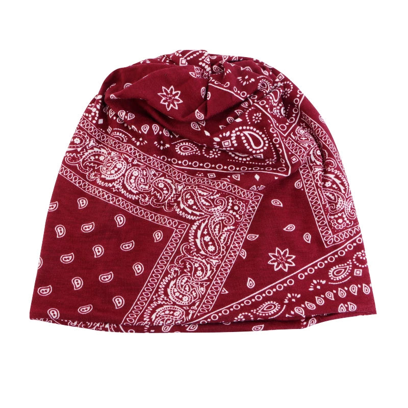 Winter Paisley Beanie – Slouchy Hat for Men & Women, Warm Ski Cap