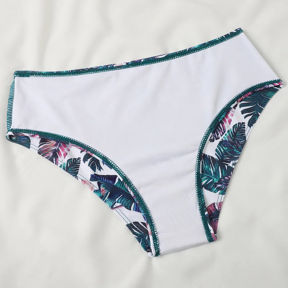 eopard Print Bikini Set – Floral Push-Up Low Waist Swimwear