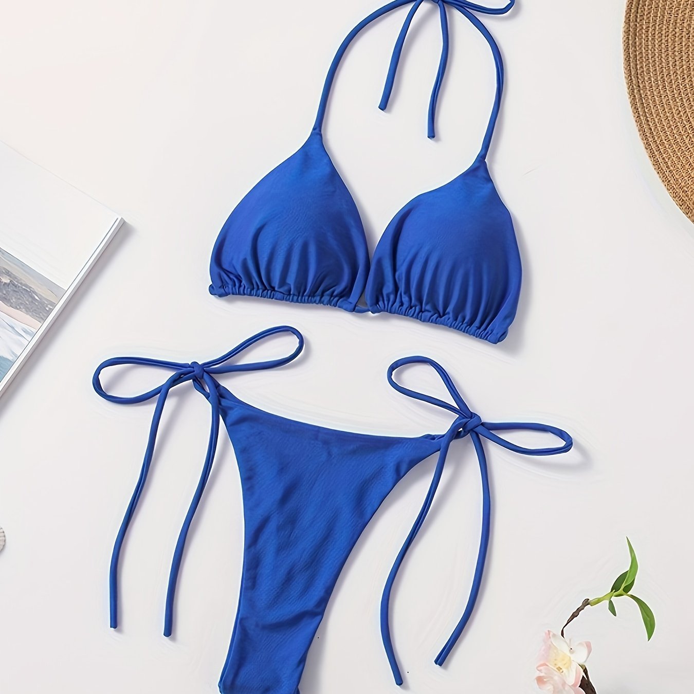 2-Piece Women's Halter Bra Bikini Set