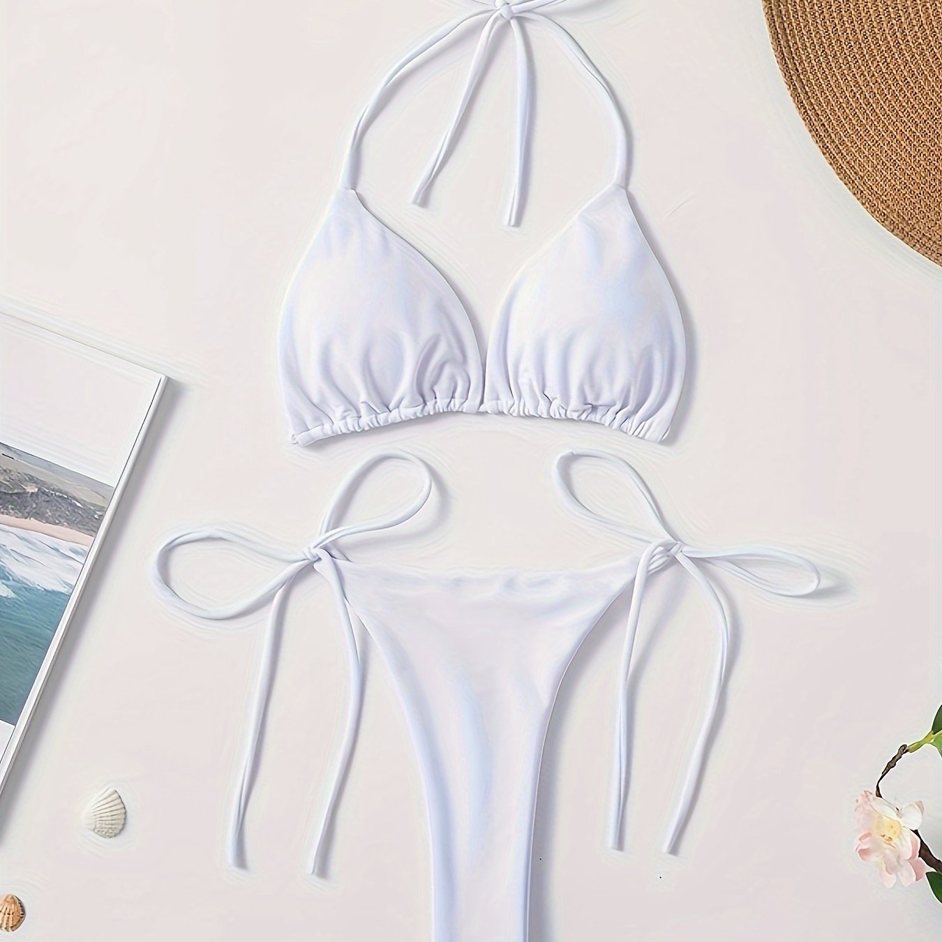 2-Piece Women's Halter Bra Bikini Set