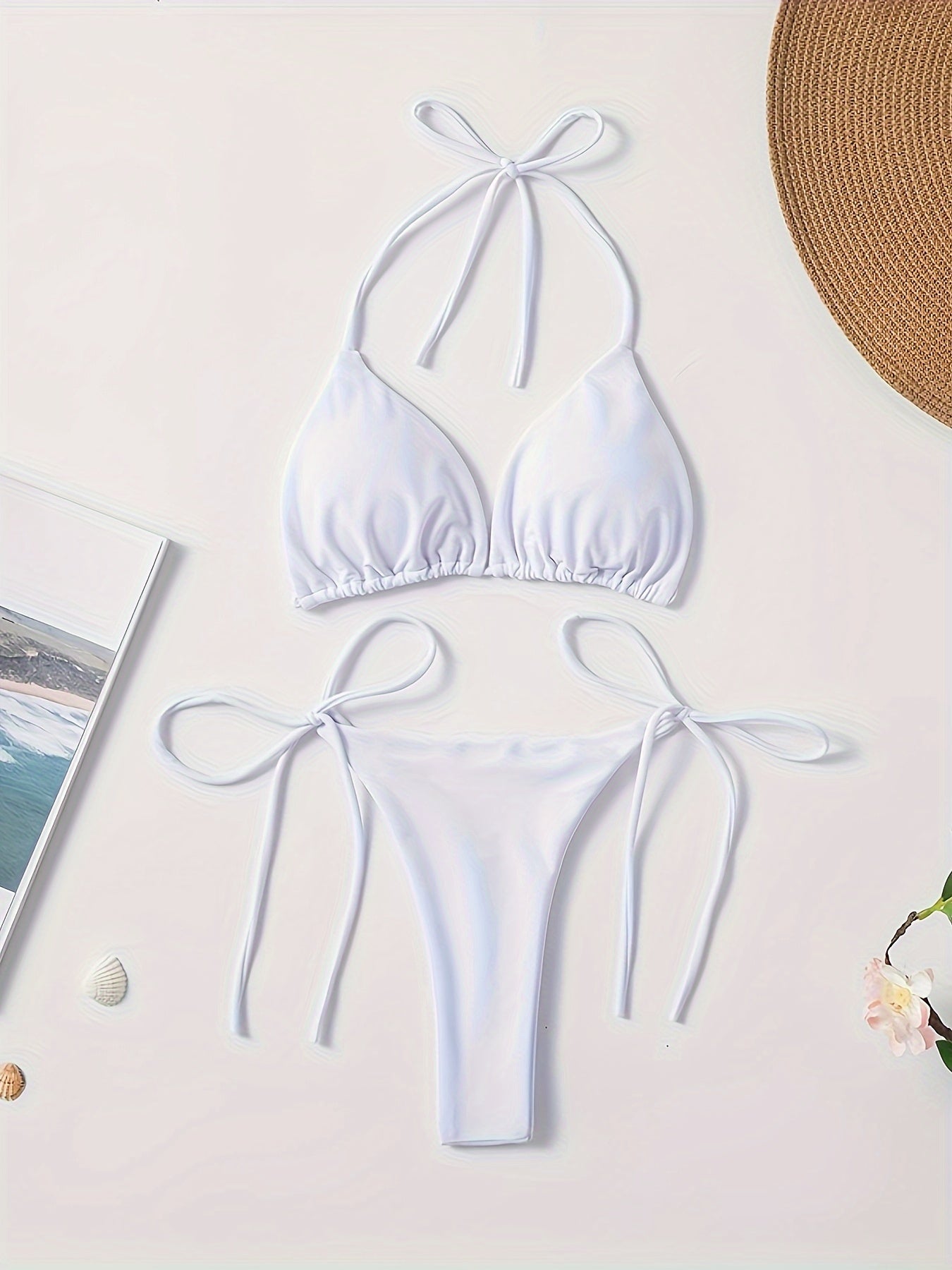 2-Piece Women's Halter Bra Bikini Set