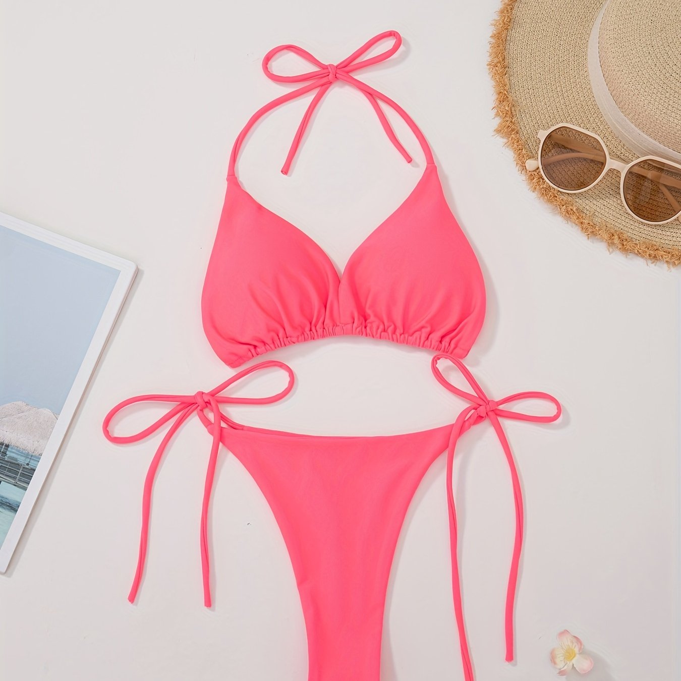 2-Piece Women's Halter Bra Bikini Set